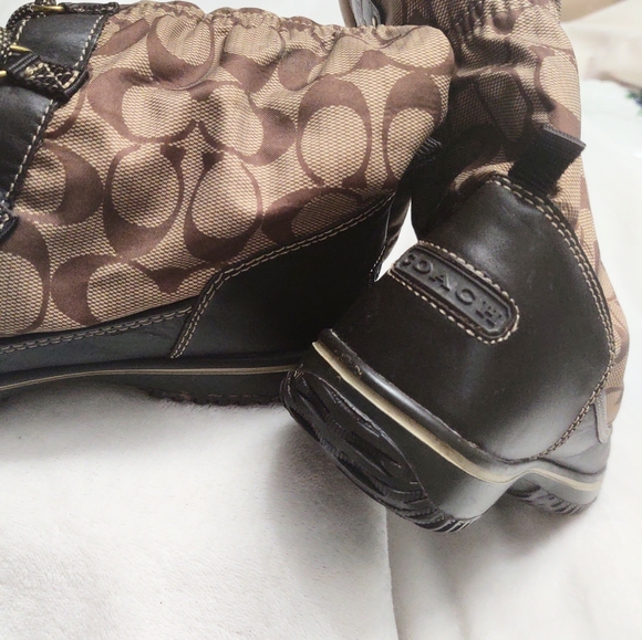 COACH, Leather and waterproof canvas boots 8.5 - Picture 7 of 9